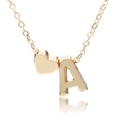 Tiny Heart Dainty Initial Necklace With Letter Name Choker Necklace