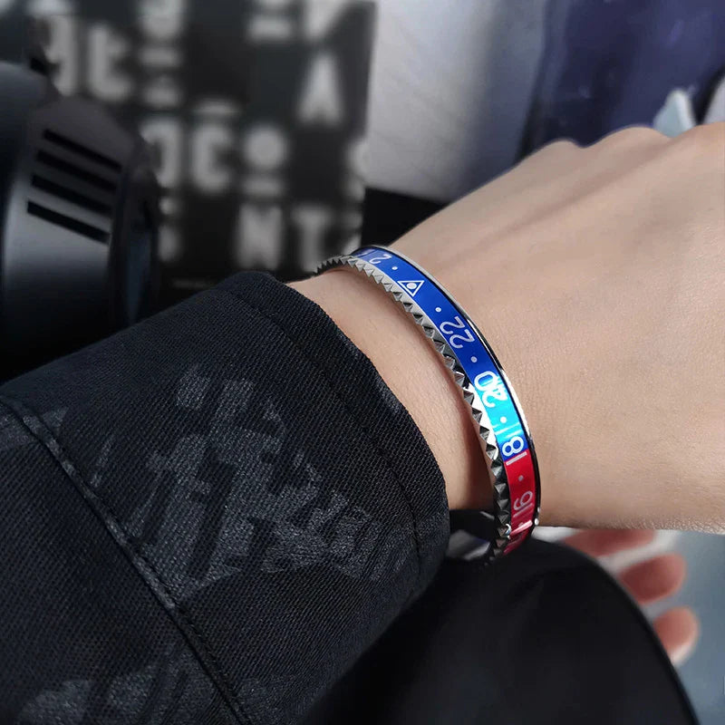 New stainless steel personality fashion men's and women's bracelets digital display water ghost women and men bracelet jewelry