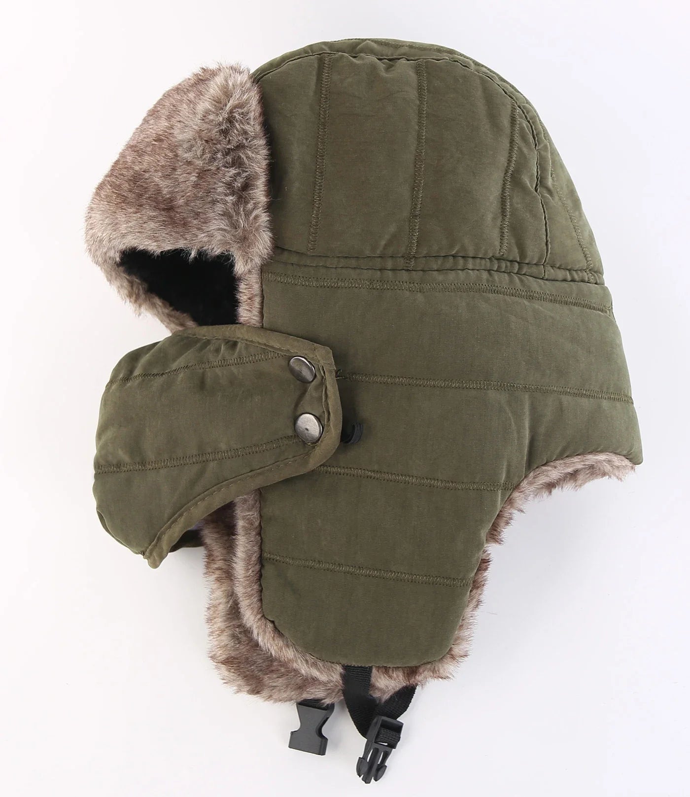 Connectyle Men's Warm Chunky Trapper Hat Removable Windproof Winter Russian Hats with Mask Ushanka Hat