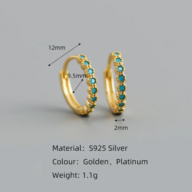 WANTME New Arrival Fashion Korean Blue Zircon Spike Geometric Stud Earrings for Women Real 925 Sterling Silver Gothic Jewelry