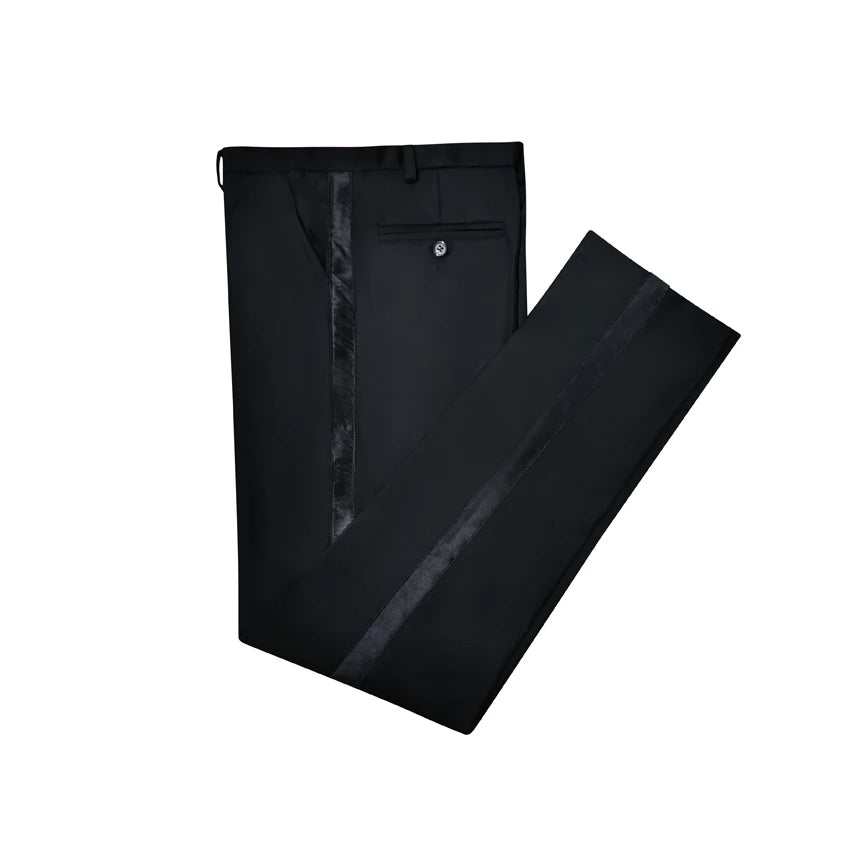 Suit Pant Black Edge Suit Trousers Black Satin trimmed trousers Man Trousers 1 Piece