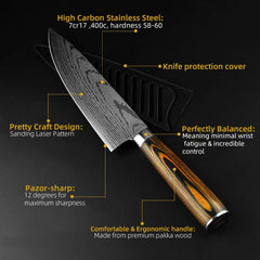 Kitchen Knife Set Chef Knives Japanese 7CR17 440C High Carbon Stainless Steel