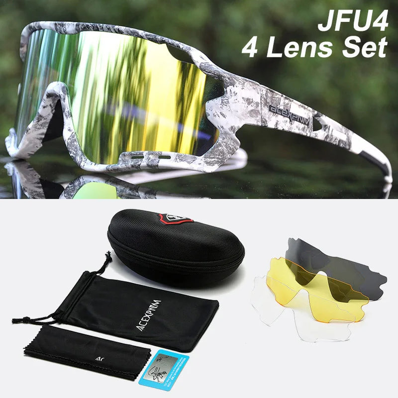 Bike Cycling Glasses Outdoor Sports Cycling Goggles UV400 4 Lens Cycling Eyewear