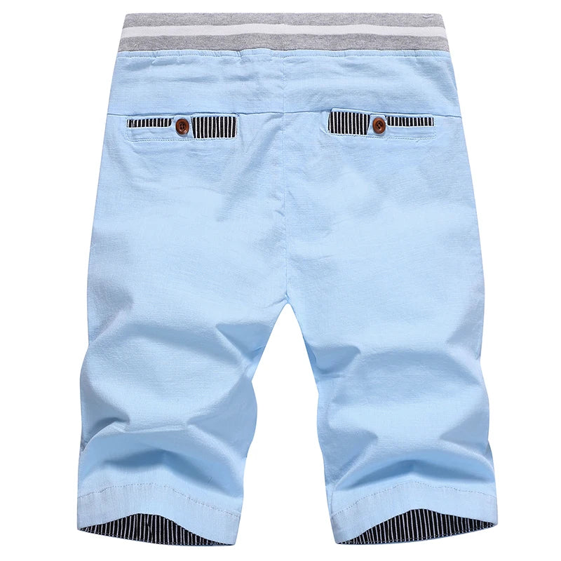 2025 Summer Casual Shorts Men Cotton Cargo Shorts Elastic Waist Drawstring Beach Board Shorts M-4XL Plus size Drop Shipping