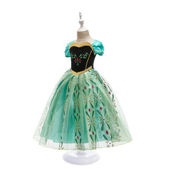 Children Princess Costume Green Party Anna Fancy Dress Up Christmas