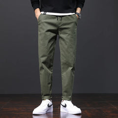 Mens Pants Cotton Casual Stretch male trousers man long Straight