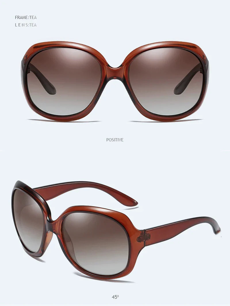 FUQIAN Brand Design Elegant Polarized Oversized Round Sunglasses Women Simple Fashion Big Plastic Ladies Sun Glasses UV400
