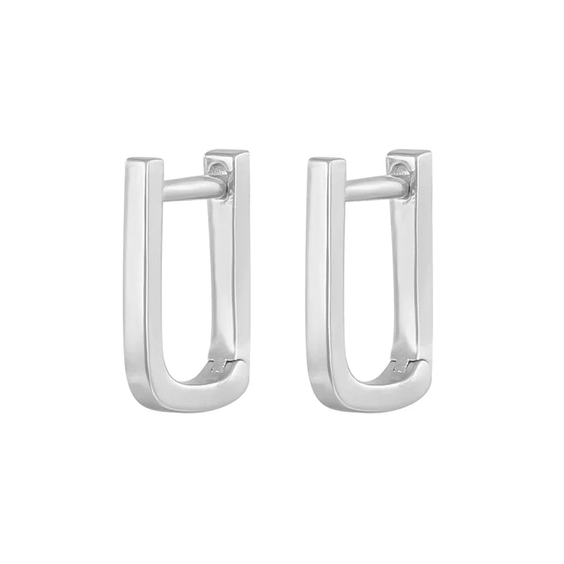 CANNER 925 Sterling Silver Square Piercing Huggie Hoop Earrings for Women Simple Cubic Zirconia Earings Fine Jewelry Pendientes