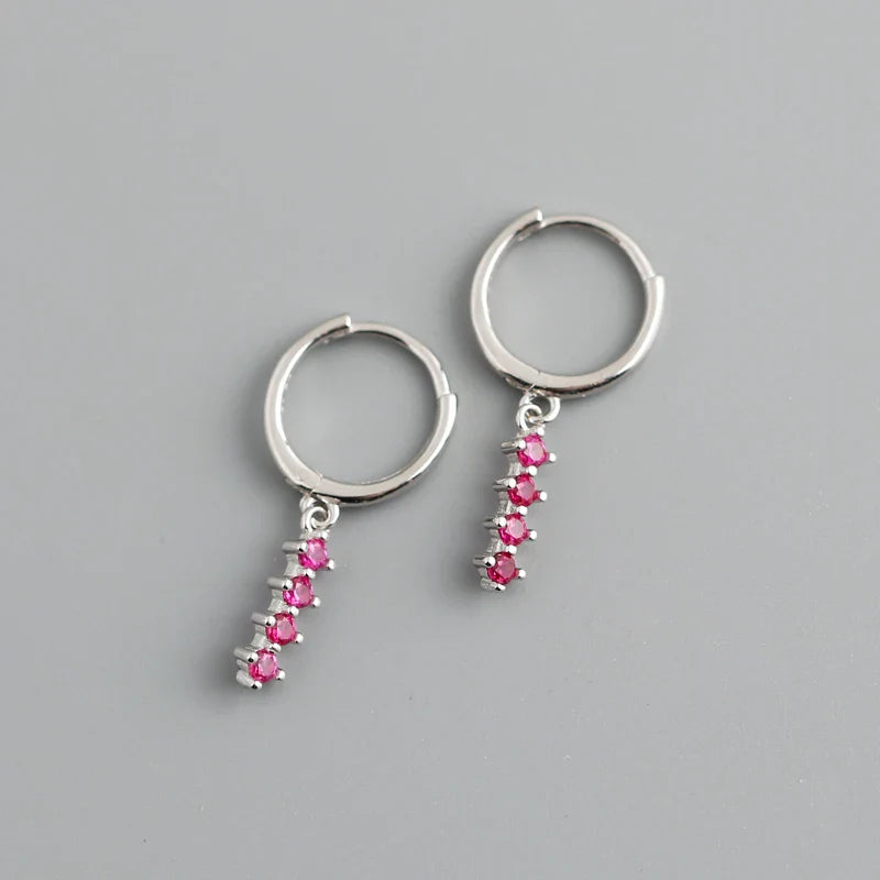 WANTME New Arrival Fashion Korean Blue Zircon Spike Geometric Stud Earrings for Women Real 925 Sterling Silver Gothic Jewelry