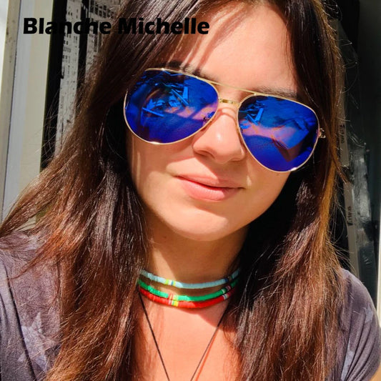 Pilot Sunglasses Women Polarized UV400 Sunglass Mirror Vintage