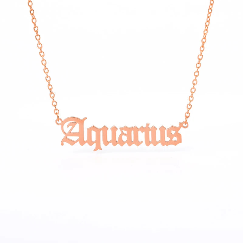Constellations Necklace For Women Men Virgo Leo Libra Scorpio Sagittarius Capricorn