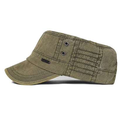 Four Seasons Washed Cotton Flat Caps Men Women Military cap Unique Design