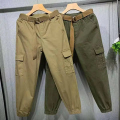 Streetwear Women Solid High Waist Cargo Pants Loose Sports Female Trousers