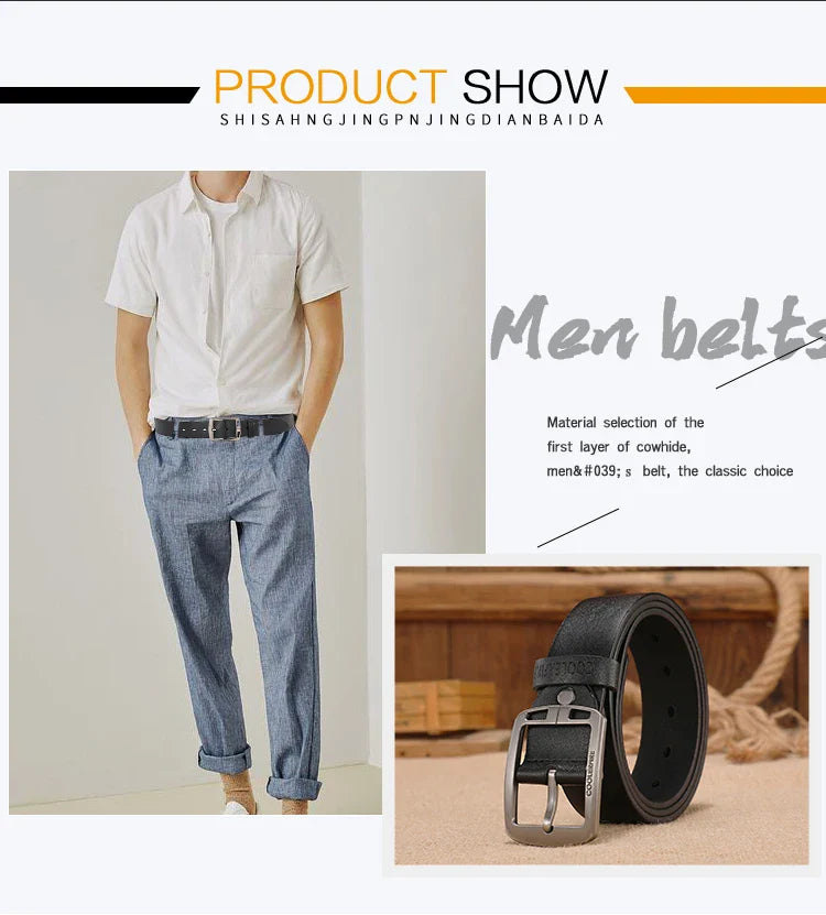 Men Genuine Leather Belts Cowskin Classic Designers Belts for Men Vintage Westernboy Leisure Casual Jeans Strap HQ223