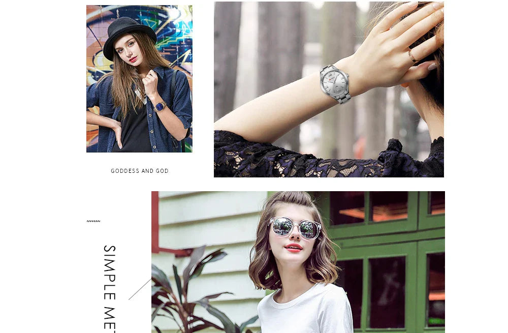CURREN Ladies Watch For Women Fashion Retro Female Waterproof Watch Steel Quartz Watch For Women Christmas Relógio Feminino 9007