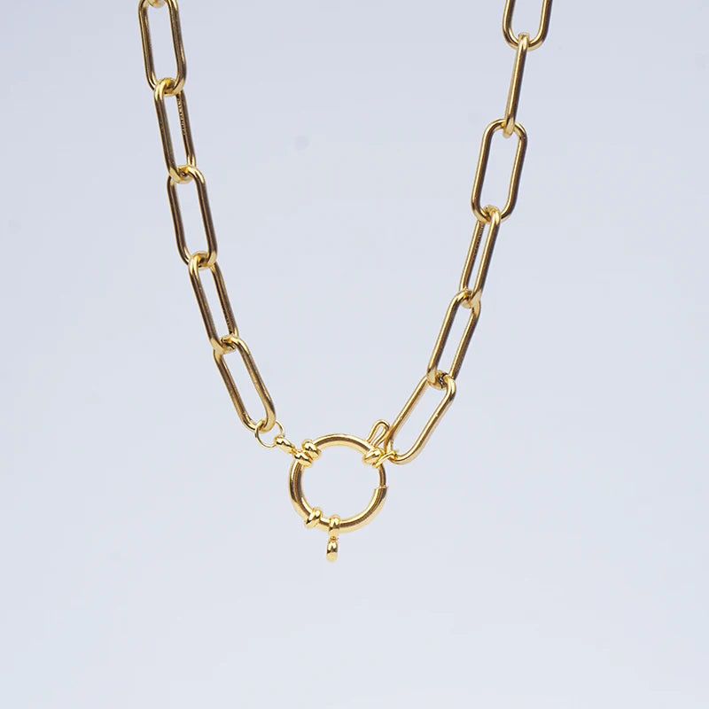 Anchor Clasp Necklaces Stainless Steel Heavy Duty Chain Necklace For Women