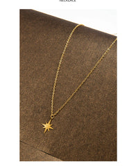 316 L Stainless Steel Necklace For Women Gold Plated Star Pendant Clavicle Necklaces