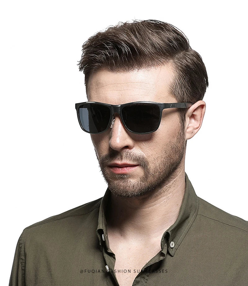 Luxury Aluminum Magnesium Men Polarized Sunglasses High Quality Square Men's Sun Glasses Cool Mirror Blue Driving Glasses