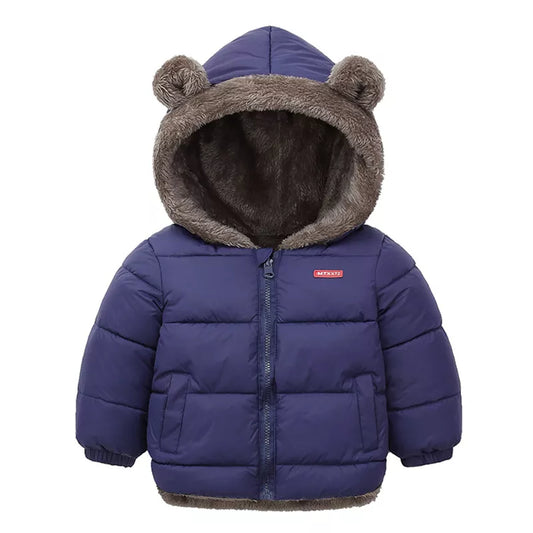 Winter Kids Thicken Jackets For Girls Coats Boys Jackets Plus Cashmere Jackets Toddler Hooded Outerwear Infant Children Clothes
