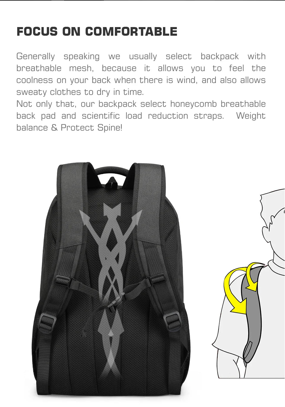Tigernu Large Capacity Backpack 15.6inch Laptop Backpack Anti Theft Men Backpack College Schoolbag Travel Backpack Bag For Men