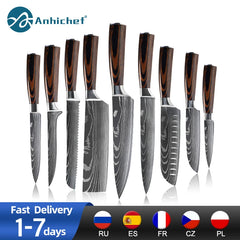 Kitchen knives Set Professional Chef Knives Japanese 7CR17 440C High Carbon