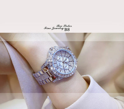 Women Watches Quartz Diamond Luxury Watch Fashion Top Brand Wristwatch Fashion Watch Ladies Crystal Jewelry Rose Gold Watch