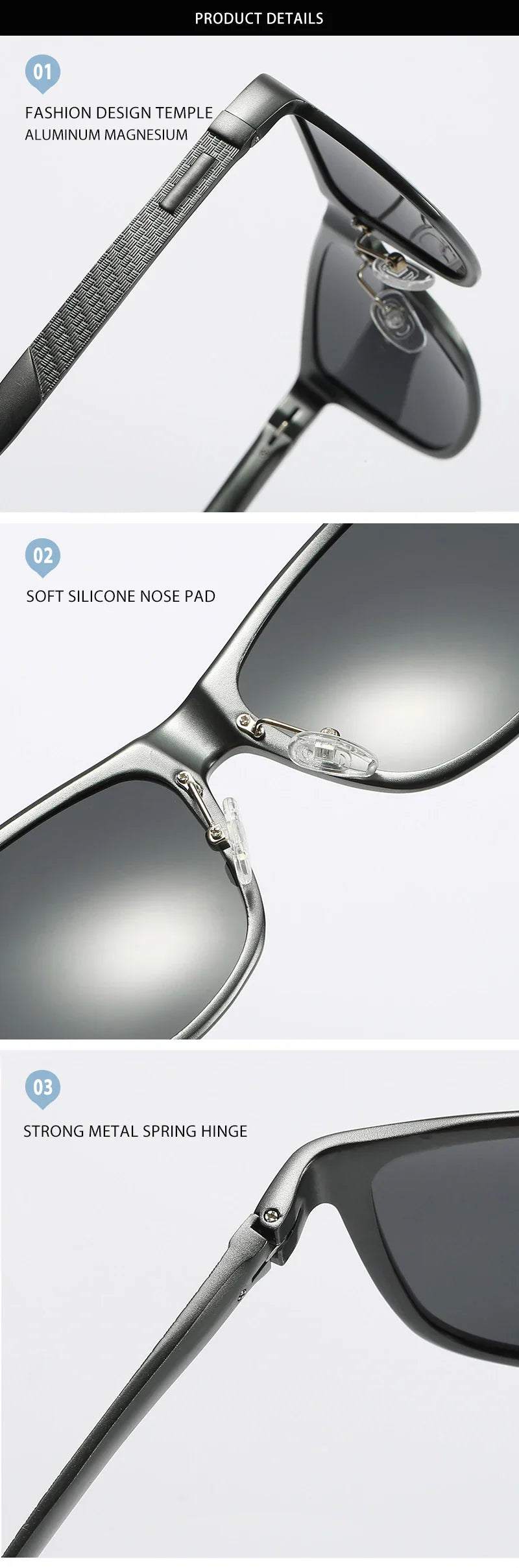 Luxury Aluminum Magnesium Men Polarized Sunglasses High Quality Square Men's Sun Glasses Cool Mirror Blue Driving Glasses