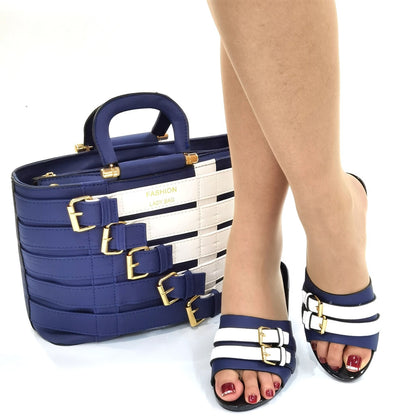 Italian design Shoes with Matching Bags Set Decorated