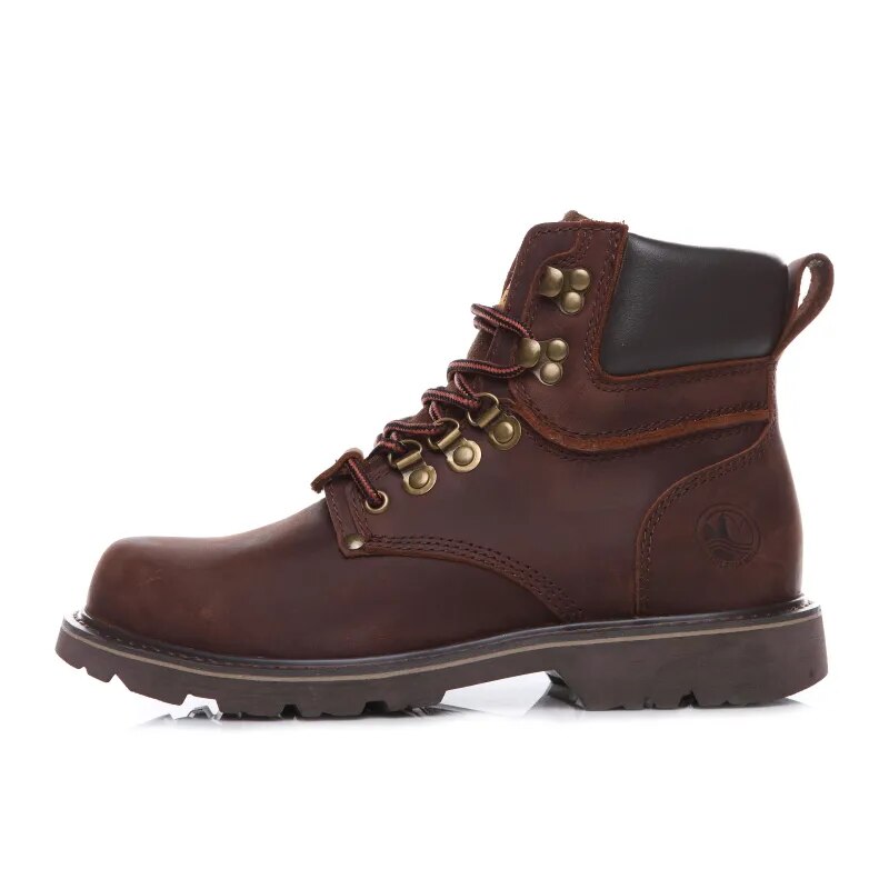 Genuine Leather Men Boots Fashion Military Cow  Leather Mens Safety Boots Tooling Boots