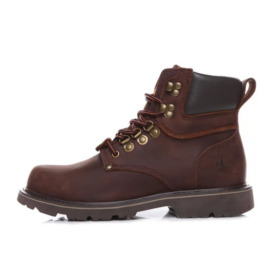 Genuine Leather Men Boots Fashion Military Cow  Leather Mens Safety Boots Tooling Boots