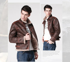 Leon S Kennedy Motorcycle Faux Leather Jacket Men Winter Fleece Plush Riders Jacket