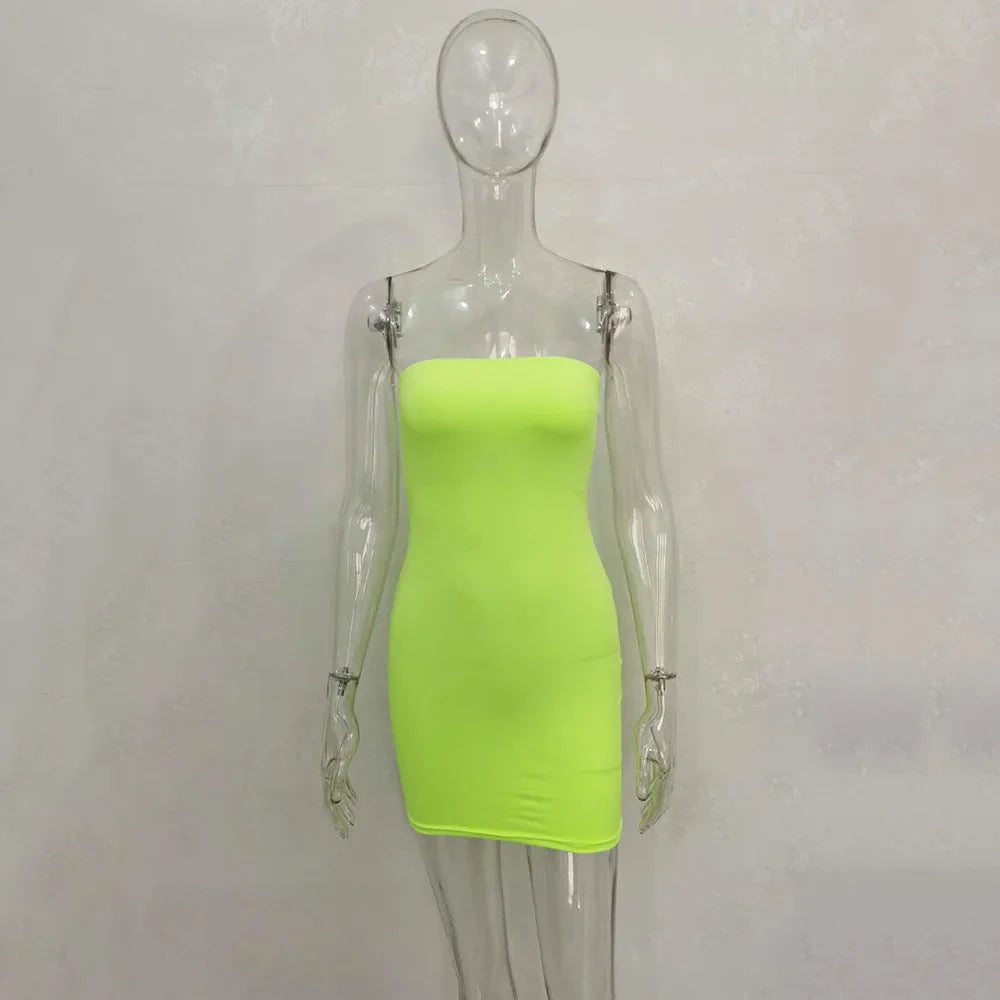 BKLD Sexy Off Shoulder Tube Dress Solid 2025 New Summer Women Bodycon Strapless Dress Black Mini Dress Women Slim Party Clubwear