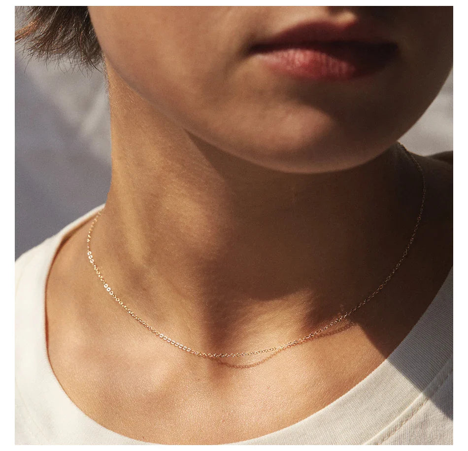 eManco Fine Chain Necklace Stainless Steel Gold Color Pendants Short Long Statement Women  Colar Gift Stainless Steel Jewelry