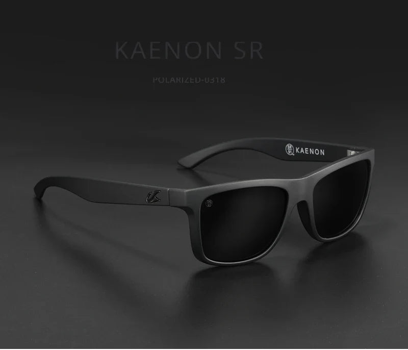 KAENON Square Polarized Sunglasses Men TR90 Flexible Sports Sun Glasses For Women Real Coating Lens With Original Box