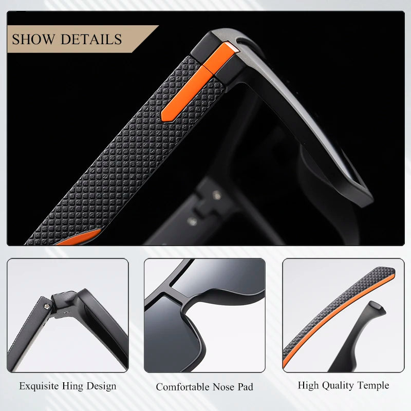 Sunglasses For Men: Square Oversized Anti Glare Driver Mirror Sun Glasses