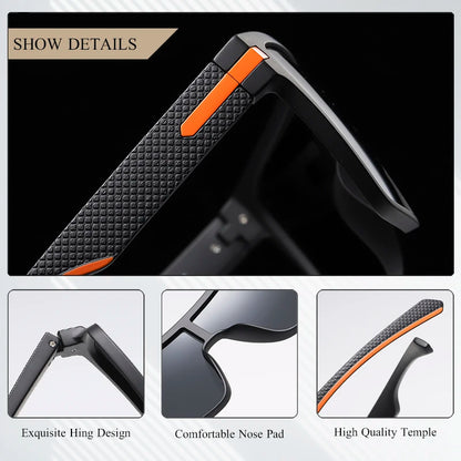 Sunglasses For Men: Square Oversized Anti Glare Driver Mirror Sun Glasses