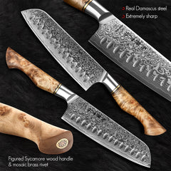 Kitchen Knife Set 1-7PC Damascus Steel knives Chef Knife Kitchen