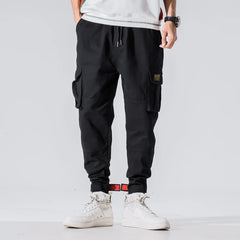 Cotton Men Multi-pocket Elastic Waist Design Harem Pant Street Punk Hip Hop