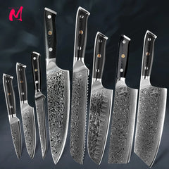 Damascus Kitchen Knives Set Japanese Chef Kitchen Knives VG10 67 Layer Stainless