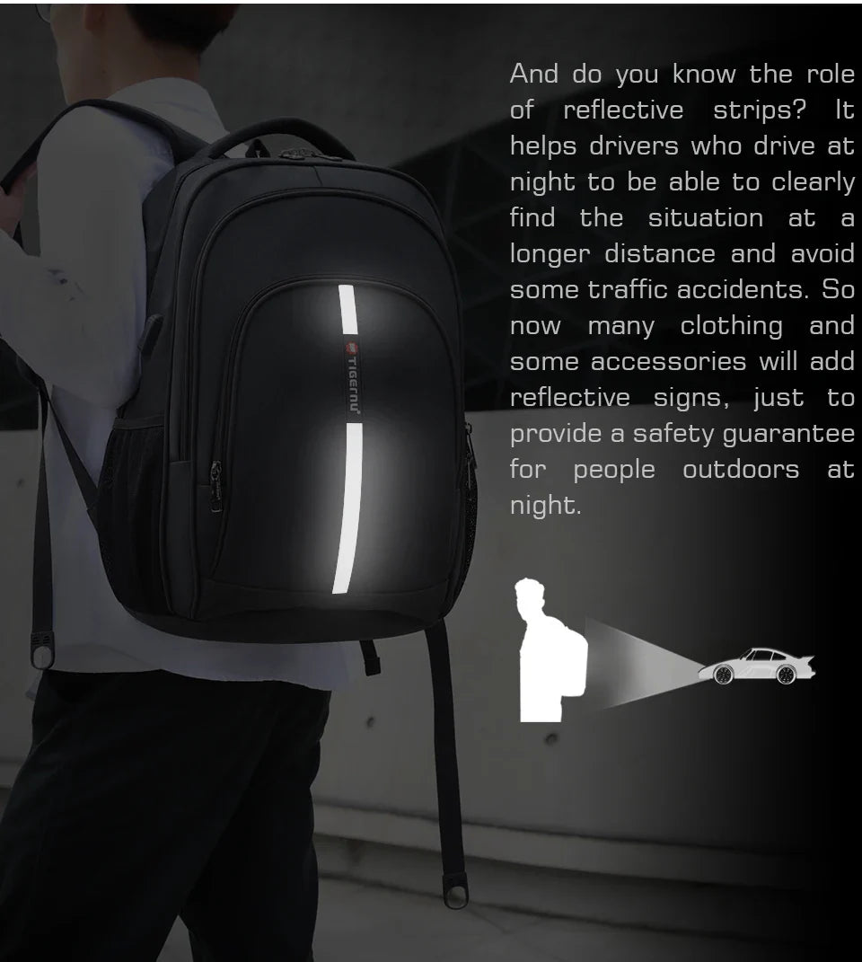 Tigernu Large Capacity Backpack 15.6inch Laptop Backpack Anti Theft Men Backpack College Schoolbag Travel Backpack Bag For Men