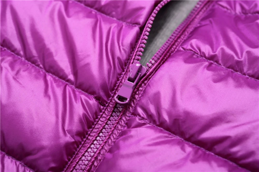 Women Winter Reversible Jackets 90% White Duck Down Keep Warm
