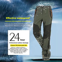 Thick Warm Fleece Hiking Pants Men Winter Waterproof Windproof Outdoor Soft Shell