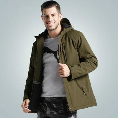 USB Heated Jacket Men Women Waterproof Jacket Down Cotton Hiking Coat