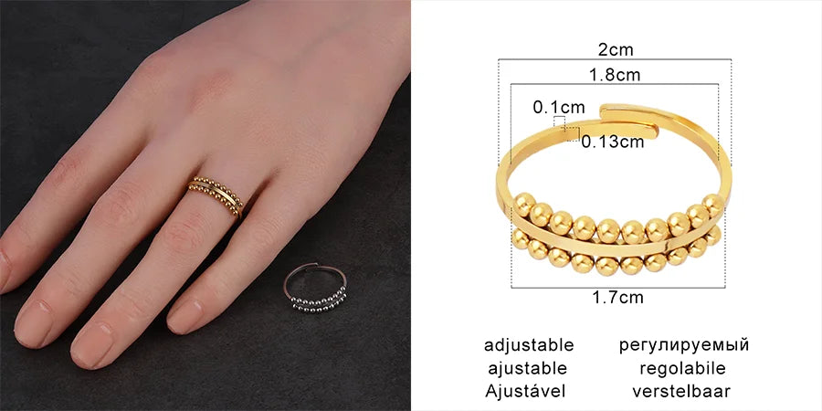 Fashion Euramerican Gold Colour Ring Rings Women Ring Stainless Steel Ring Woman