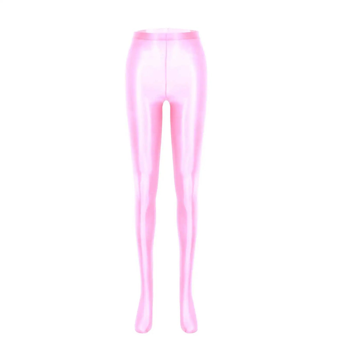 Women Glossy Solid Color Pantyhose High Waist Tights Stockings Footed Leggings