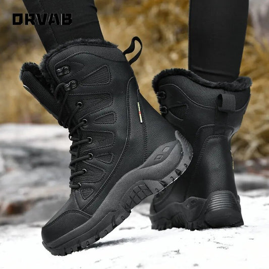 Leather Combat Boots for Men and Women Military Boots Winter Outdoor Snow Boots