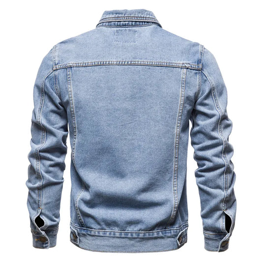 Denim Jacket Men Fashion Motorcycle Jeans Jackets Mens Causal Oversized  Coat