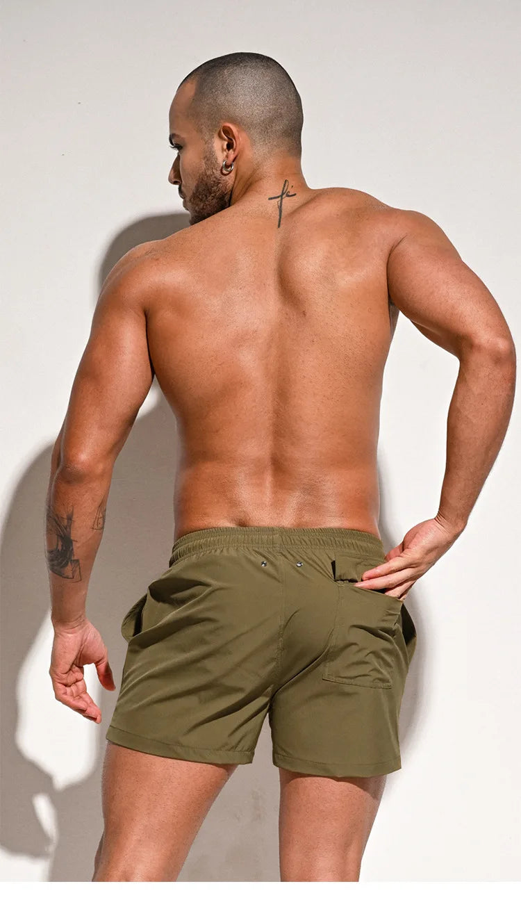 Desmiit Mens Swimming Shorts Swimwear Swim Trunks Box Quick Dry Surf Boardshort Beach Board Short Shorts Men's Bathing Suit
