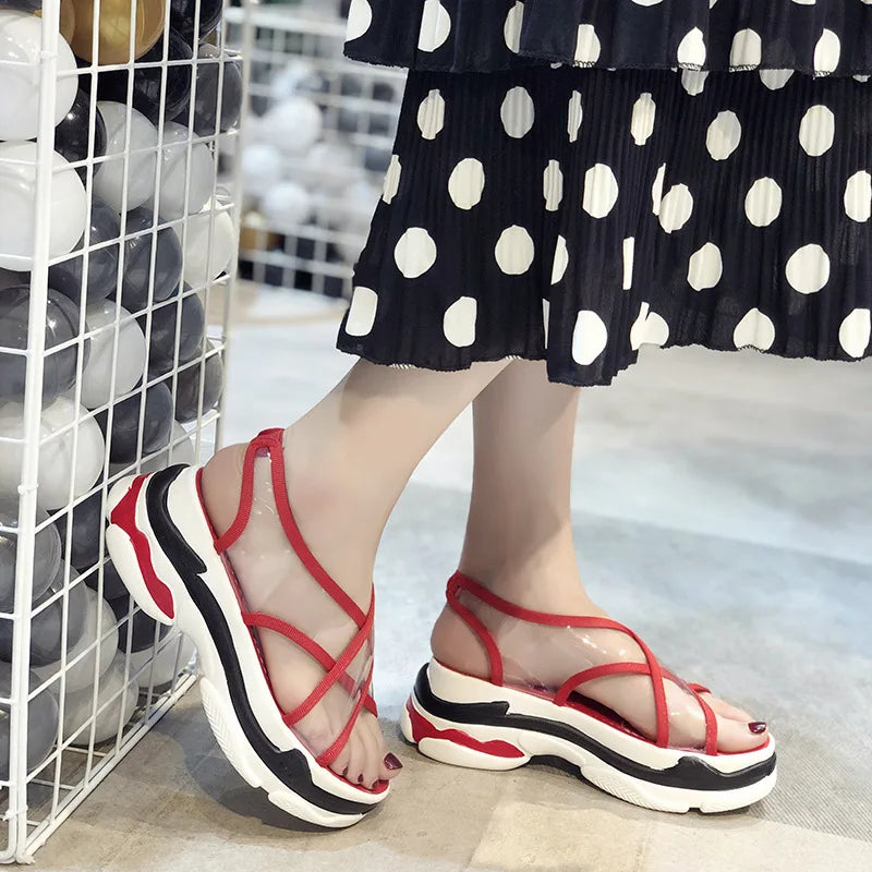 2020 Casual Women Slippers Lady Fashion Classics Sandals Women Heel High Platform Slides Summer Outside Flat With Shoes
