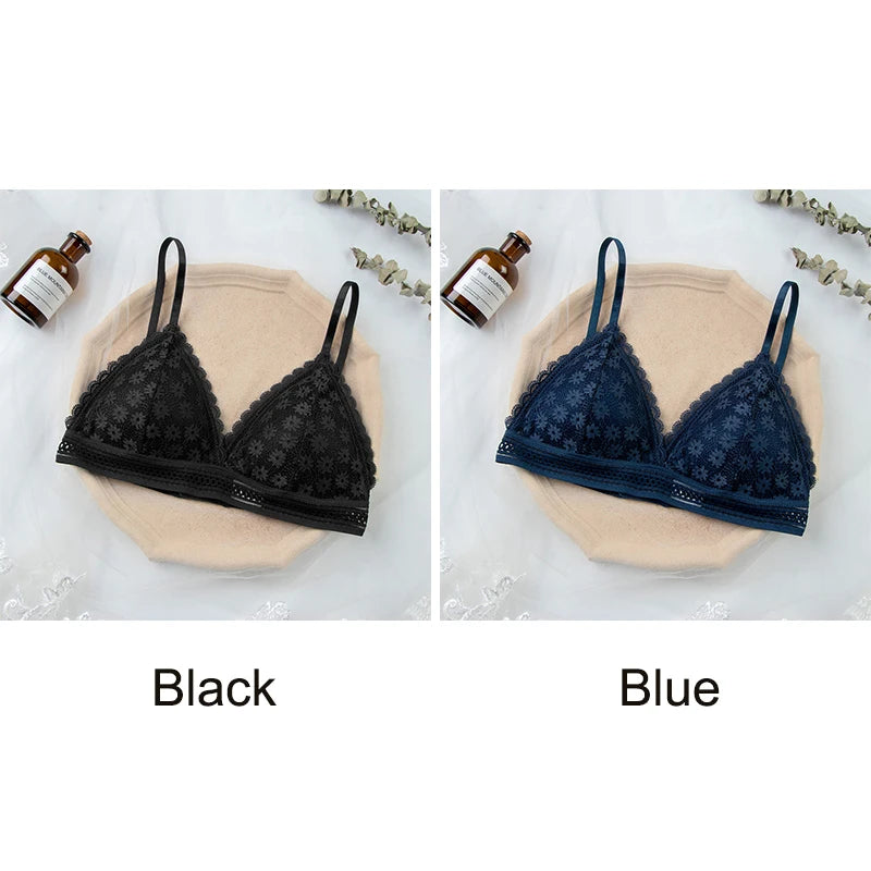 Women Lace Bra No Steel Ring Beauty Back Wrapped Chest Comfortable